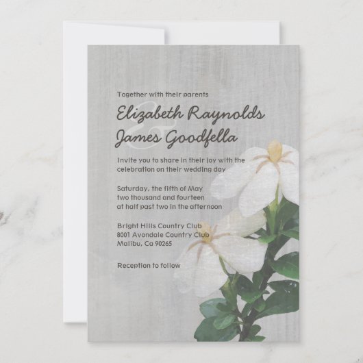 Invitations de mariage Vintages Gardenias (Devant)