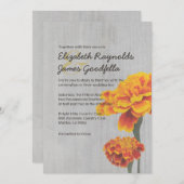 Invitations de mariage Vintages Marigolds (Devant / Derrière)