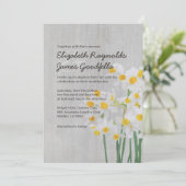 Invitations de mariage Vintages Narcisse (Debout devant)