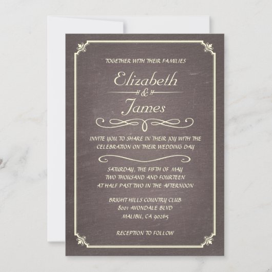 Invitations de mariage Vintages officielles (Devant)