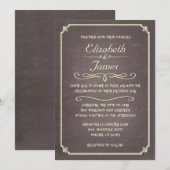 Invitations de mariage Vintages officielles (Devant / Derrière)