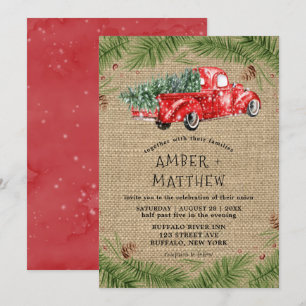 Invitations de mariage vintages pour le camionneur
