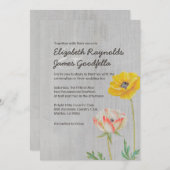 Invitations de mariage Vintages Ranunculus (Devant / Derrière)