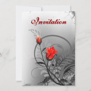 Invitations de mariage vintages Red Roses 5" x 7"