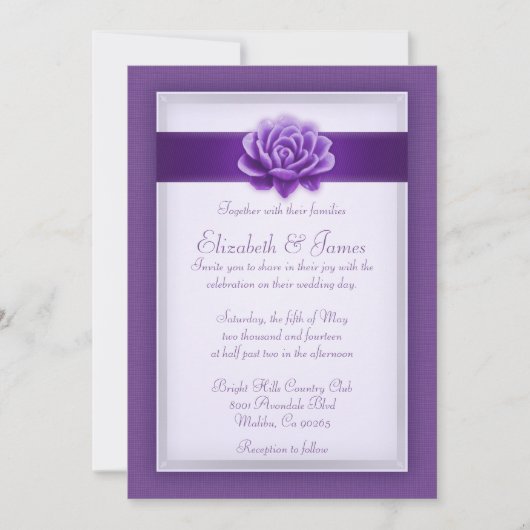 Invitations de mariage violet (Devant)