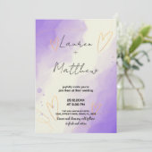 Invitations de mariage violet (Debout devant)