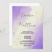 Invitations de mariage violet (Devant / Derrière)