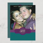 Invitations de mariage violet de jade Monogrammes  (Devant / Derrière)