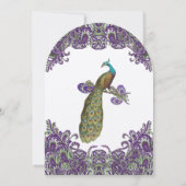 Invitations de mariage violet et vert paon (Dos)