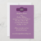 Invitations de mariage violet Lilac Monogrammes Ph (Dos)