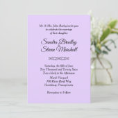 Invitations de mariage violet simples (Debout devant)