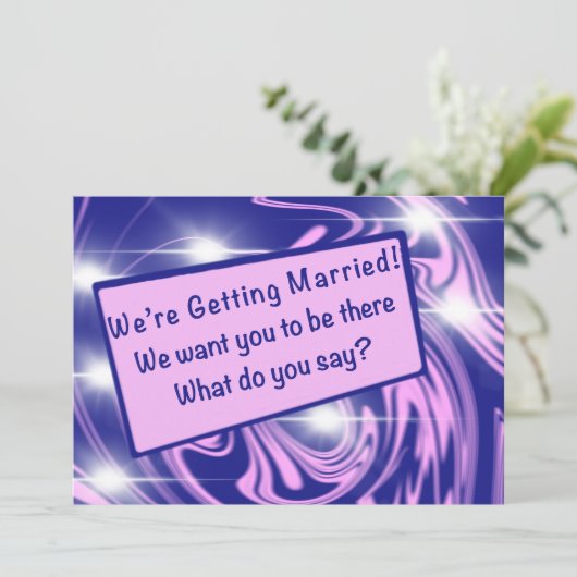 Invitations De Mariage Violet. Téléchargeable. Mod (Debout devant)