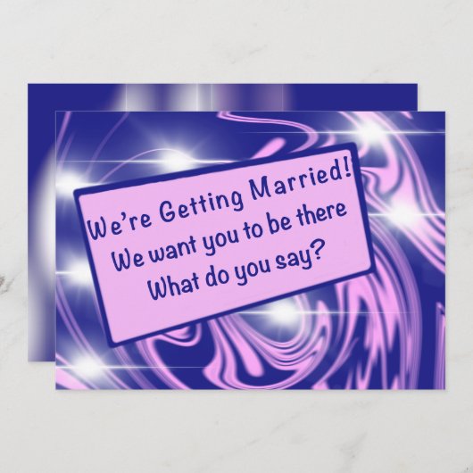 Invitations De Mariage Violet. Téléchargeable. Mod (Devant / Derrière)