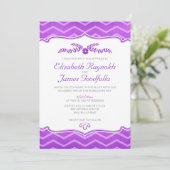 Invitations de mariage violet Zigzag (Debout devant)