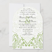 Invitations de mariage Whimsical Oiseau vert Apple (Dos)