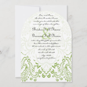 Invitations de mariage Whimsical Oiseau vert Apple