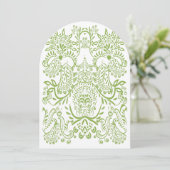 Invitations de mariage Whimsical Oiseau vert Apple (Debout devant)