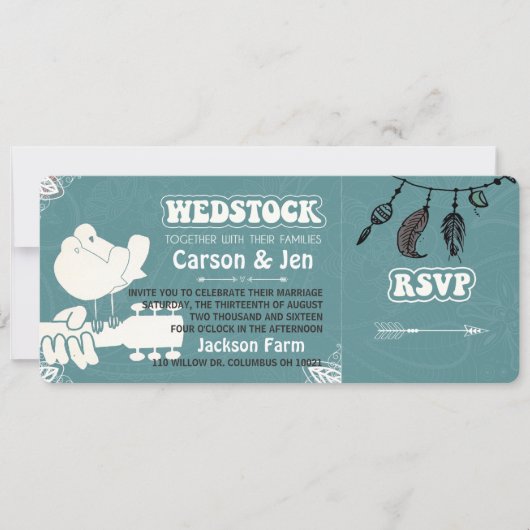 Invitations de mariage Woodstock-Wedstock (Devant)
