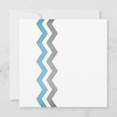 Invitations de mariage Zig Zag bleu et gris (Dos)