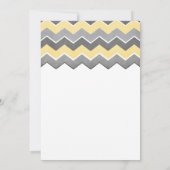 Invitations de mariage Zig Zag gris et jaune (Dos)