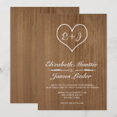 Invitations de Mariages campagnards Brown (Devant / Derrière)