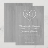 Invitations de Mariages campagnards d'argent (Devant / Derrière)