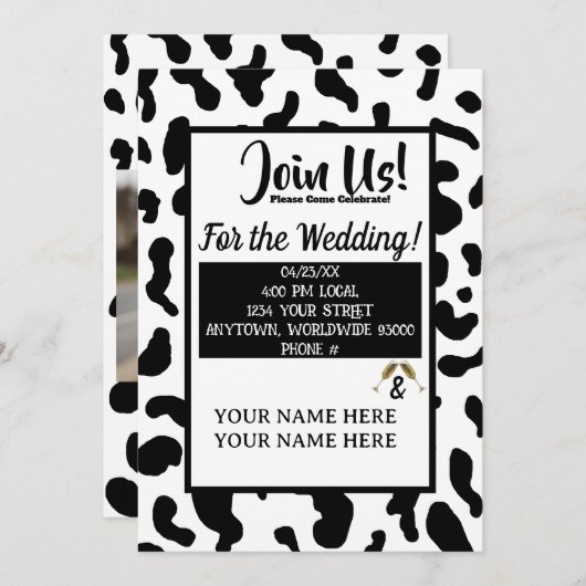 Invitations de Mariages campagnards d'impression d (Devant / Derrière)