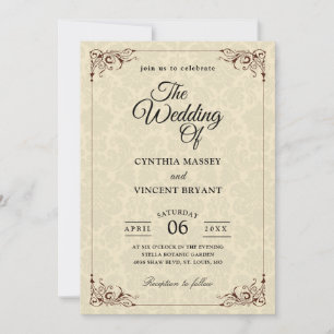 Invitations de mariages campagnards motifs de l'Ou