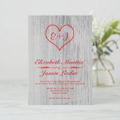 Invitations de Mariages campagnards rouges et blan (Debout devant)
