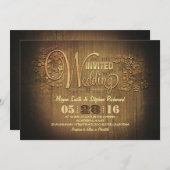 invitations de mariages campagnards rustiques en b (Devant / Derrière)