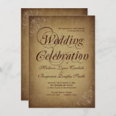 Invitations de Mariages campagnards rustiques en p (Devant / Derrière)