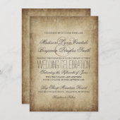 Invitations de Mariages campagnards rustiques en p (Devant / Derrière)