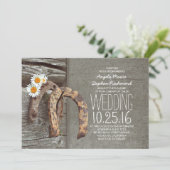 Invitations de mariages campagnards rustiques - Fe (Debout devant)