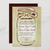 Invitations de Mariages campagnards rustiques Maso (Devant / Derrière)