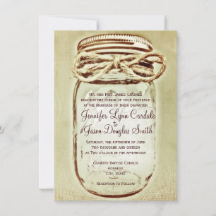 Invitations de Mariages campagnards rustiques Maso