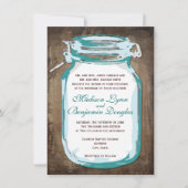 Invitations de Mariages campagnards rustiques turq (Devant)