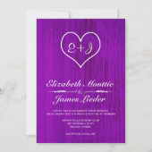 Invitations de Mariages campagnards violets (Devant)