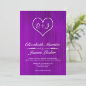 Invitations de Mariages campagnards violets (Debout devant)