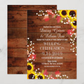 Invitations de Mariages de automne de tournesol ru (Devant / Derrière)