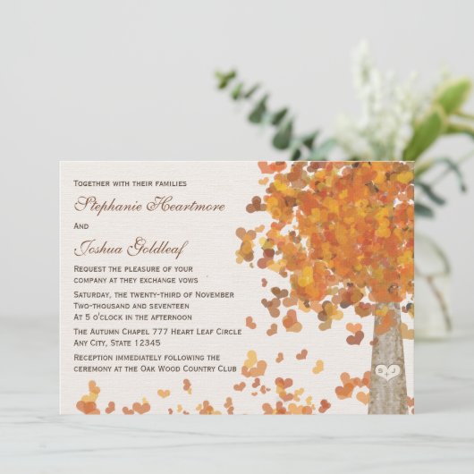 Invitations de Mariages de automne initiales de l' (Debout devant)