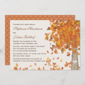 Invitations de Mariages de automne initiales de l' (Devant / Derrière)