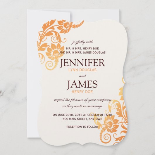Invitations de Mariages de automne Ombre personnal (Devant)