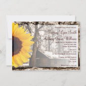 Invitations de mariages de tournesol Cabine à jour (Dos)