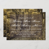 Invitations de mariages rustiques dans les forêts  (Devant / Derrière)