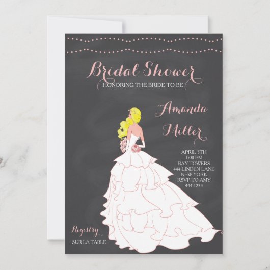 Invitations de mariée Chalkboard Bridal Shower (Devant)