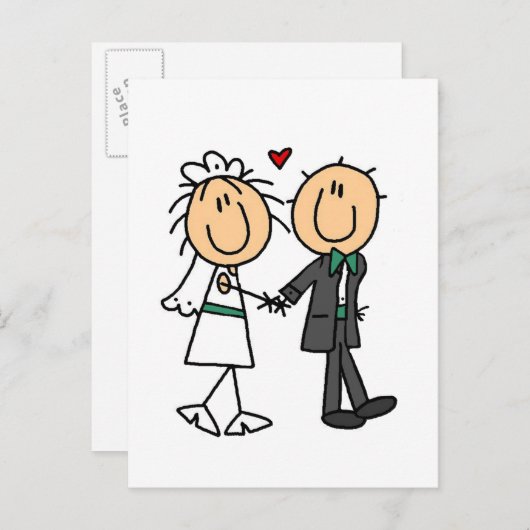 Invitations de mariée et de chambre à coller (Devant / Derrière)