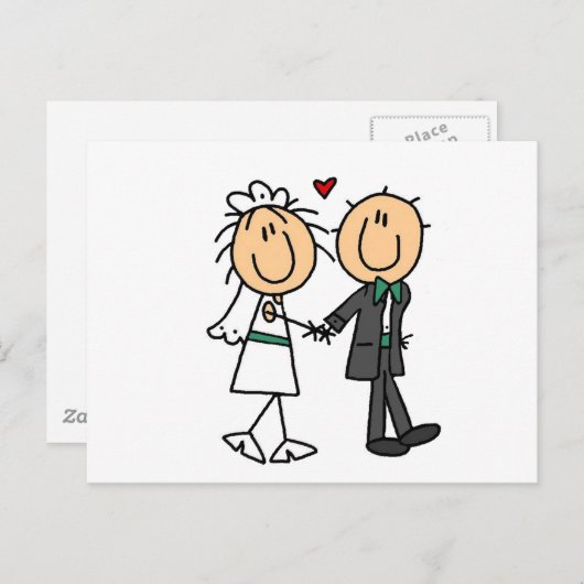 Invitations de mariée et de chambre à coller (Devant / Derrière)