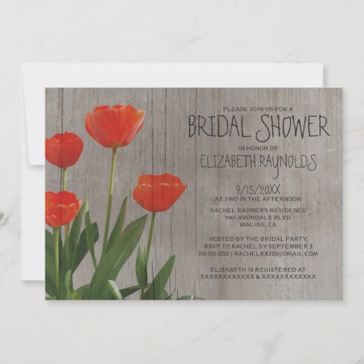 Invitations de mariées de tulipes russes (Devant)