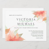 Invitations de mariés écolo et orangés (Devant / Derrière)