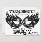 Invitations de mascarade "Couper le masque" (Devant)